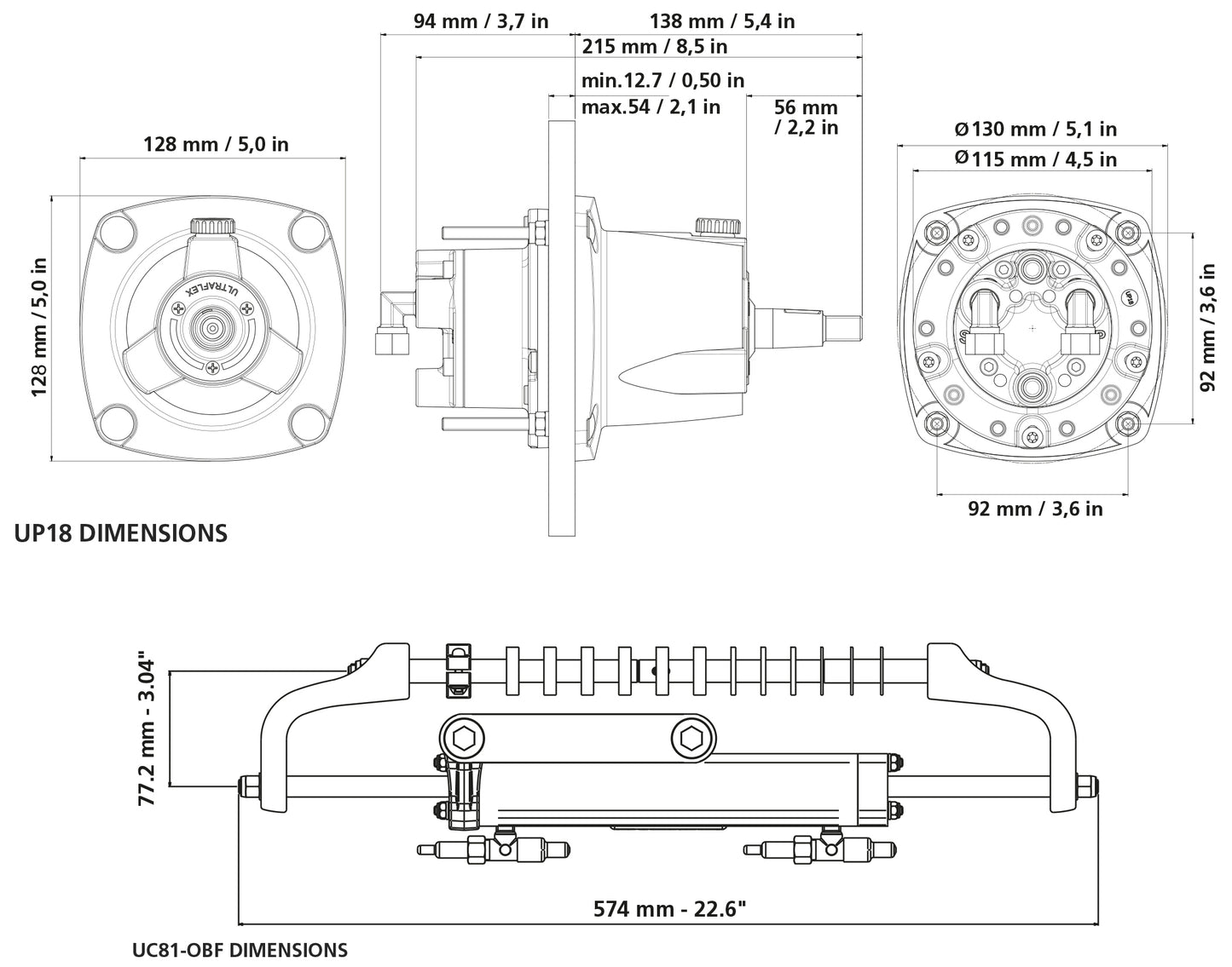 Hydraulisk styring komplett inntil 115 HK GoTech