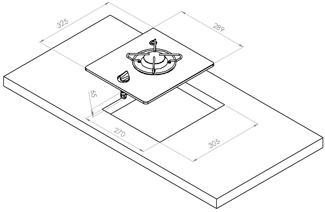 Glass Hob 1 gasskoketopp