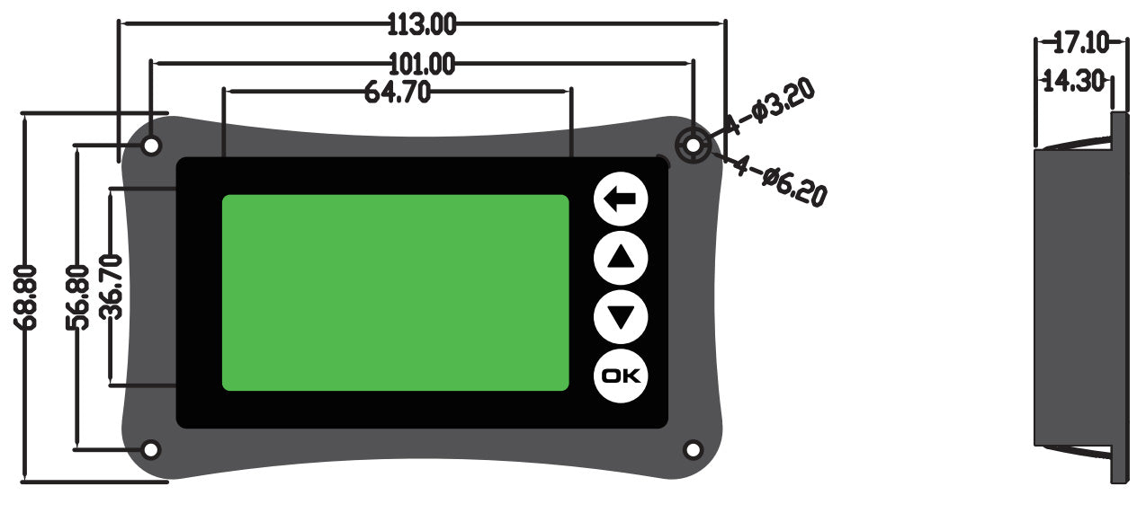 Batterimonitor Smart med Lux LCD display