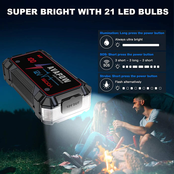 Avapow Jumpstarter A9 12V 1500 A 8000 mAh