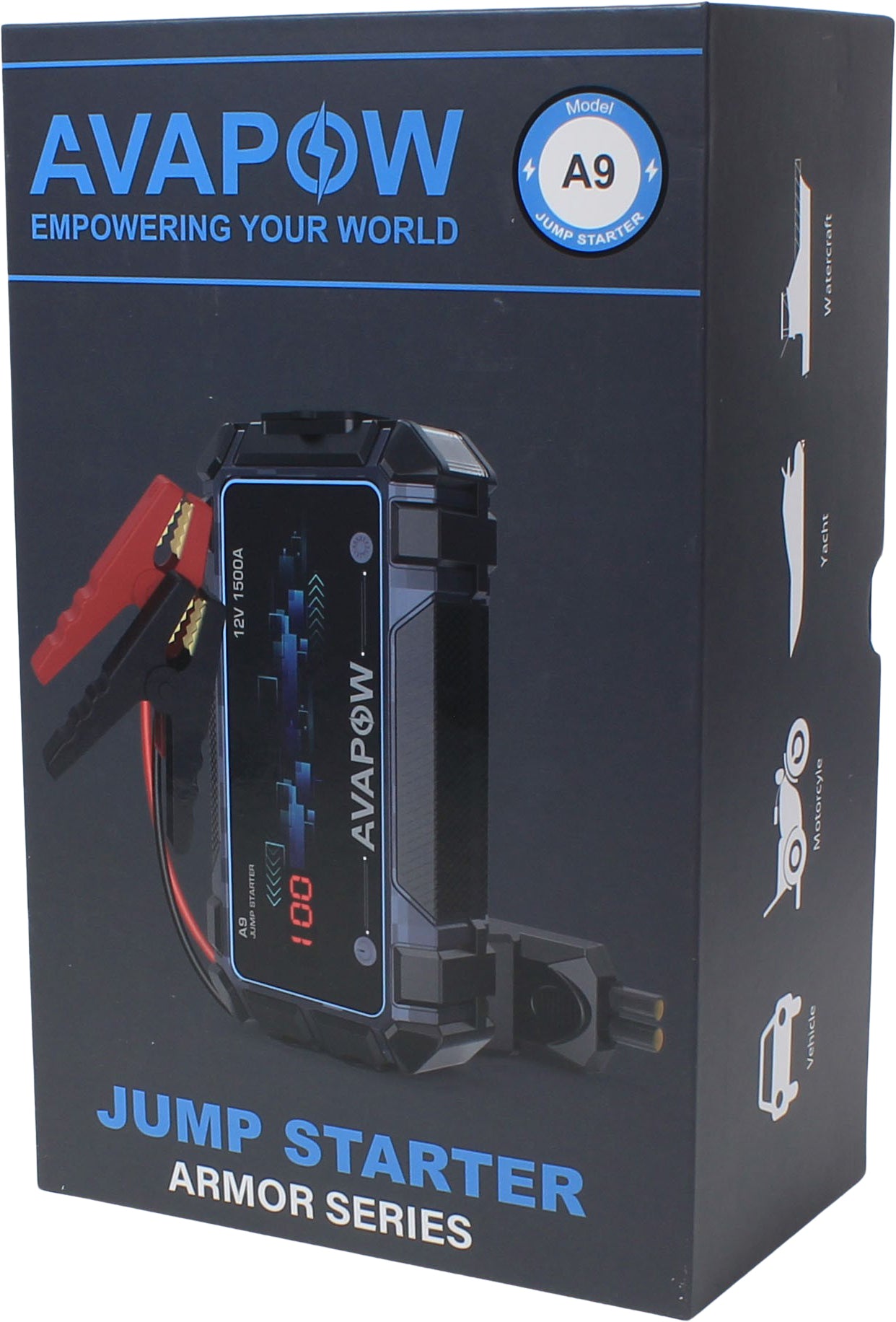 Avapow Jumpstarter A9 12V 1500 A 8000 mAh