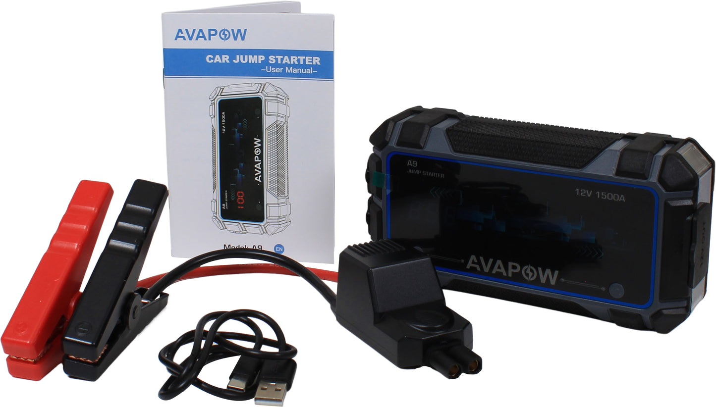 Avapow Jumpstarter A9 12V 1500 A 8000 mAh