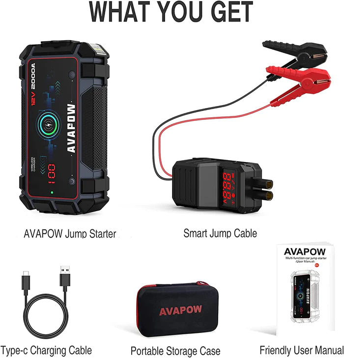 Avapow Jumpstarter A9 Plus 12V 2000 A 12000 mAh