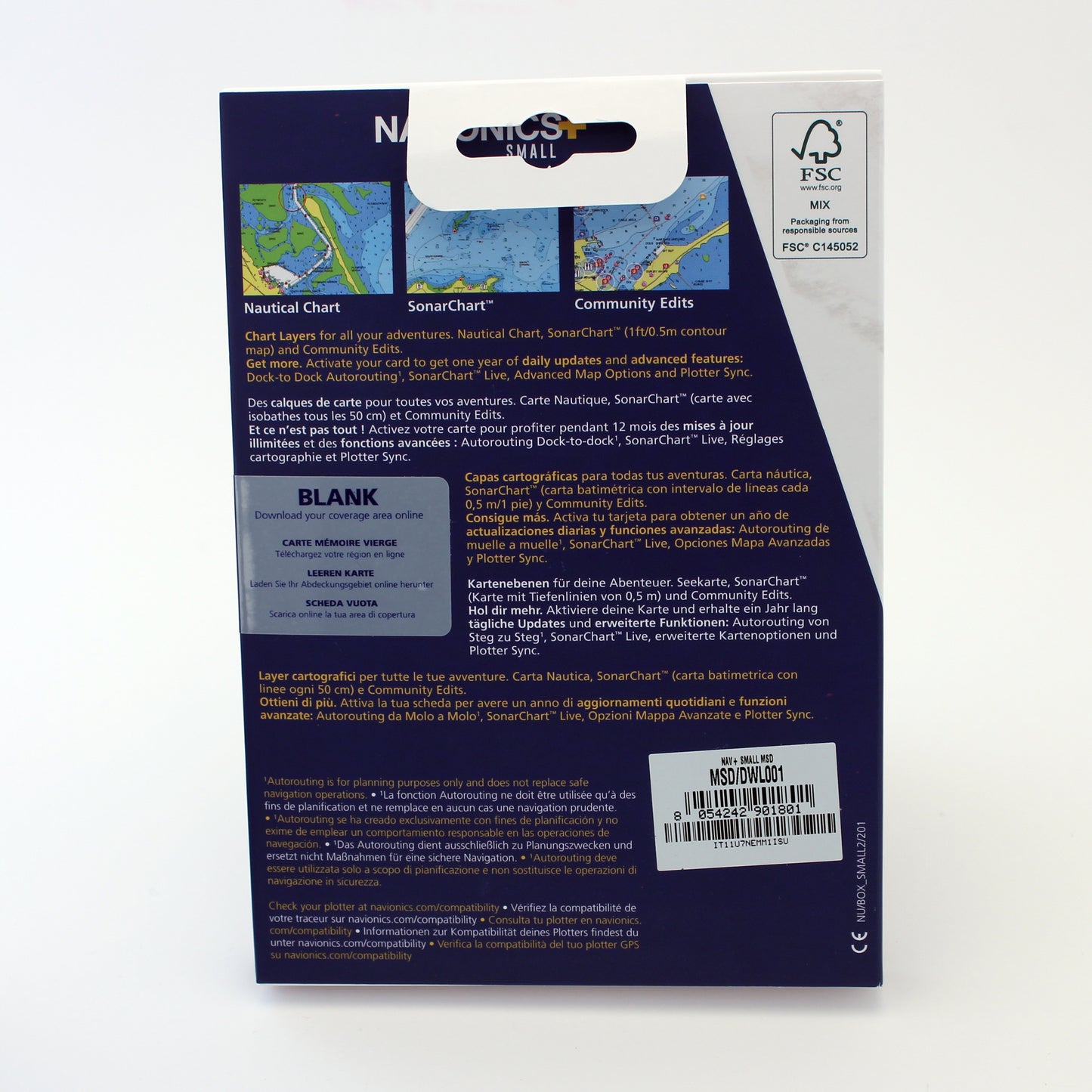 Navionics Kart Regular, valgfritt område SD