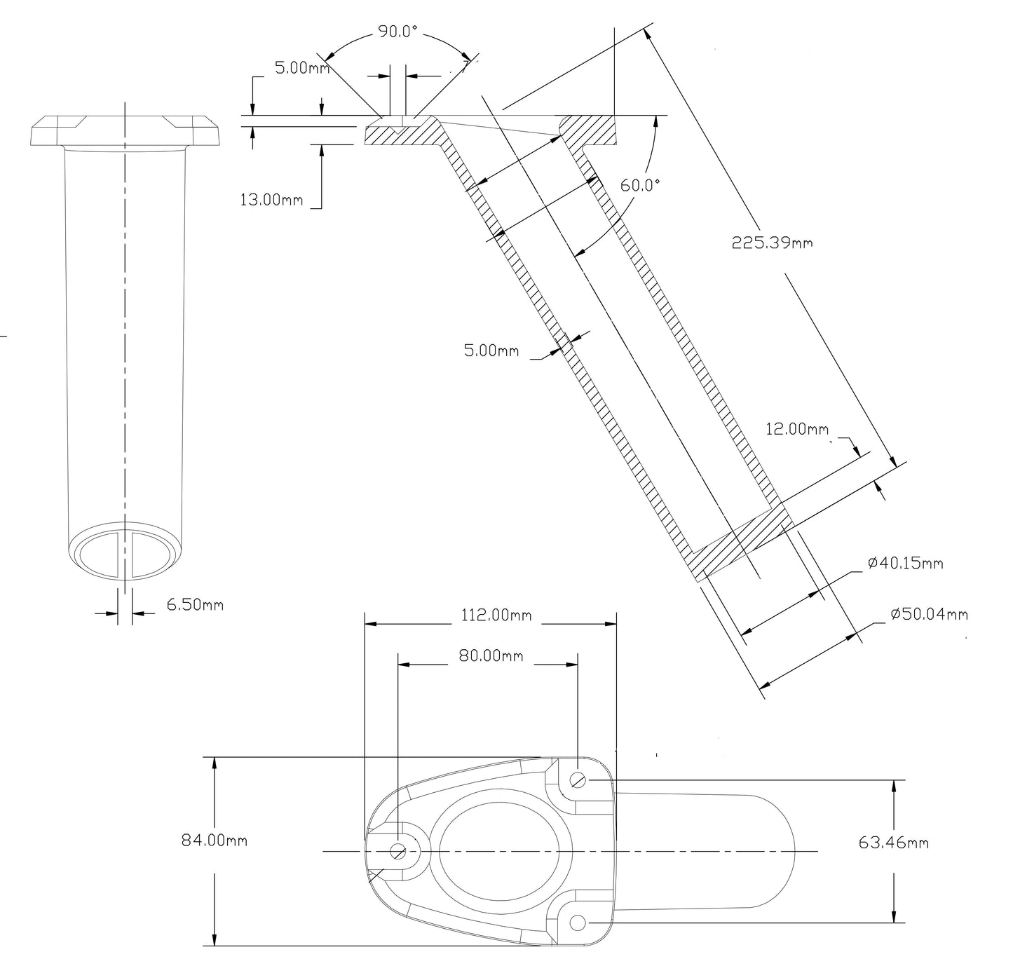 1852 Fiskestangholder aluminium