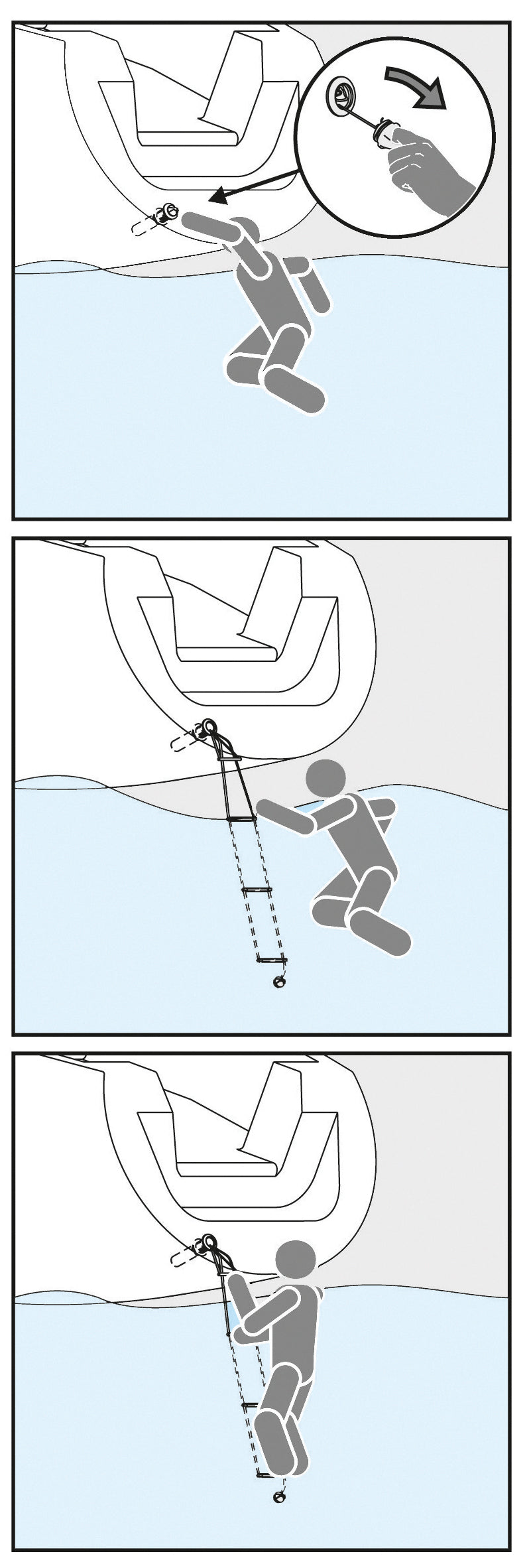 Lalizas Sikkerhetsstige 3 trinn flushmontering