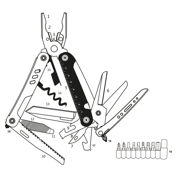 1852 Multiverktøy Storm med belteveske