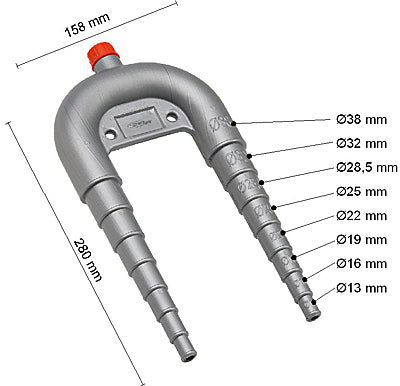Svanehals 13-38 mm m/ventil plast