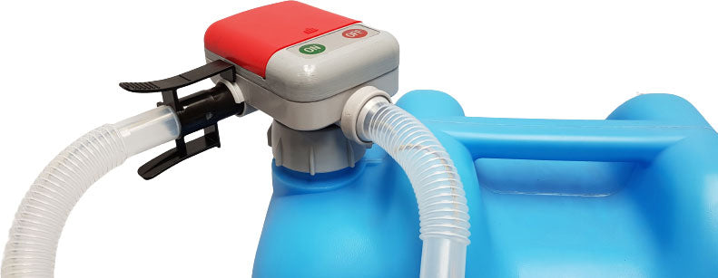 Pumpe batteridrevet m/autostopp til kanner