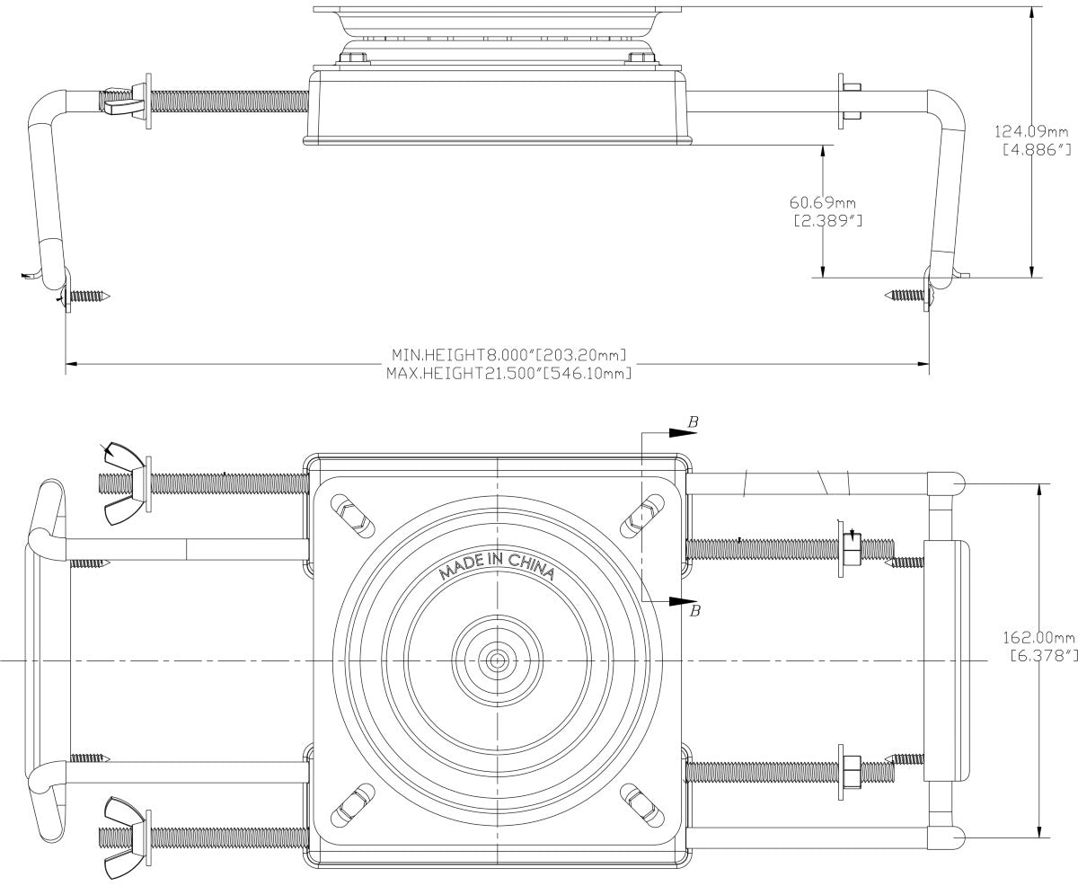 Toftebrakett med svingskive