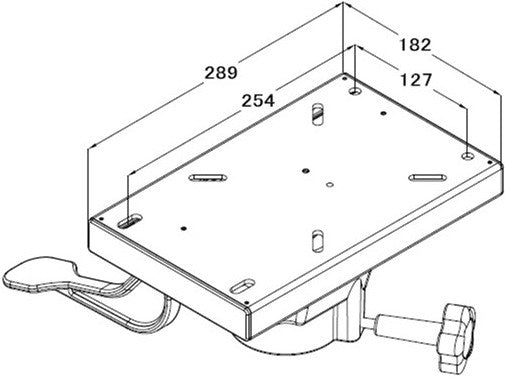 Sviveltopp Short Slide 73 mm, 289 mm