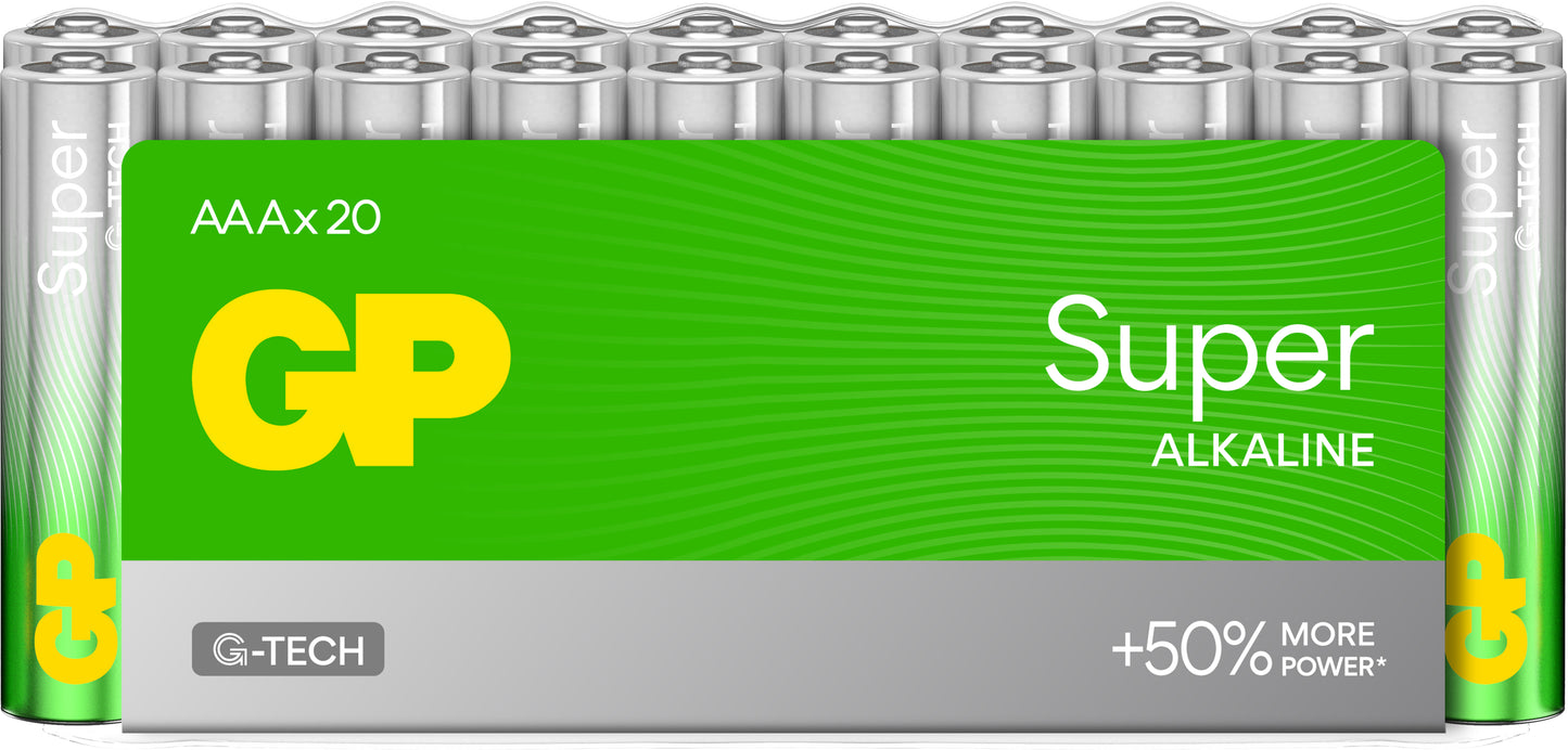 GP Super Alkaline batteri AAA 20-pk