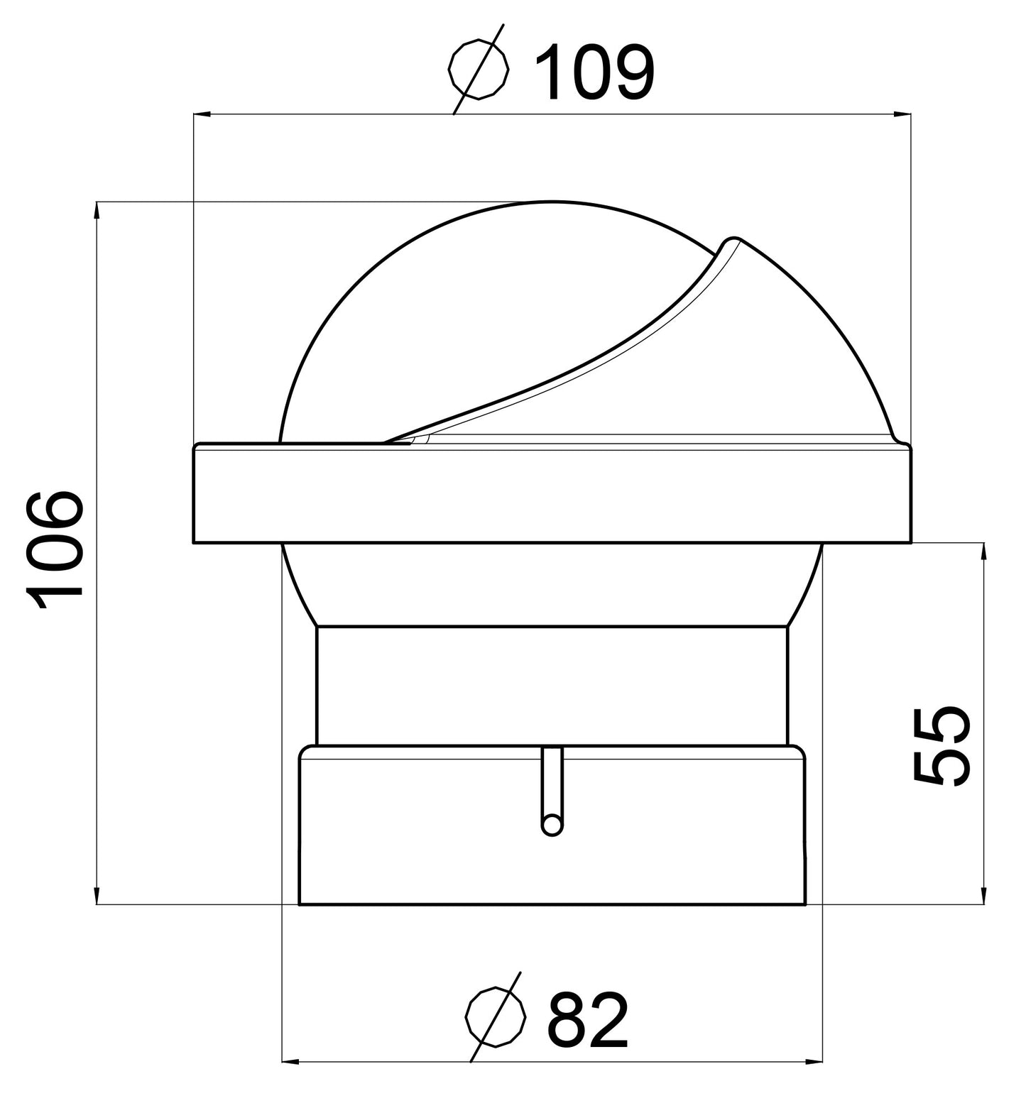 Riviera Artica BA1 Slim kompass for innfelling sort