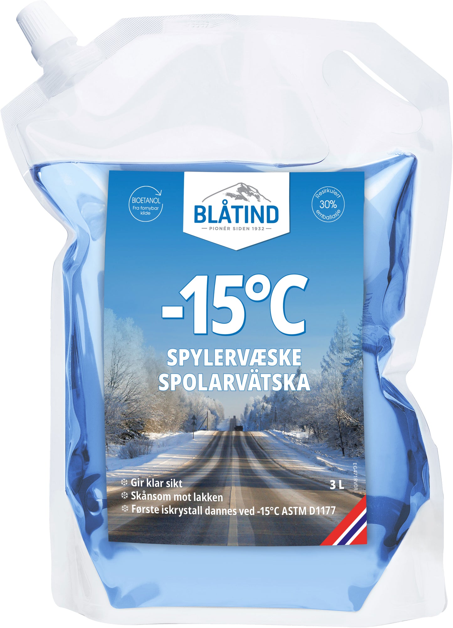 Blåtind Spylervæske Vinter -15°C 3 liter