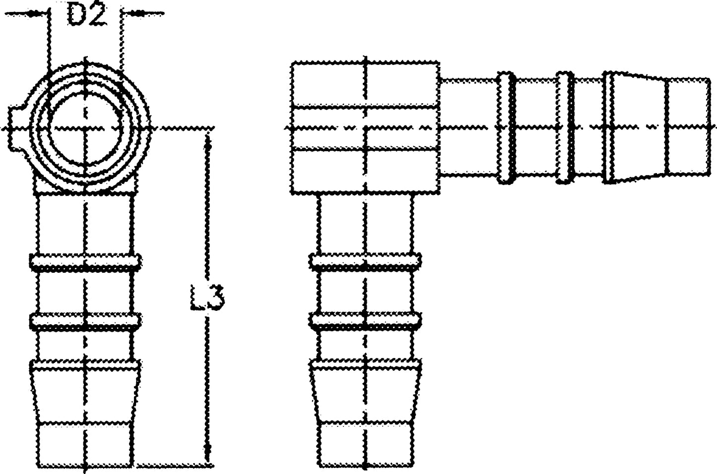 Skjøtestykke vinkel plast