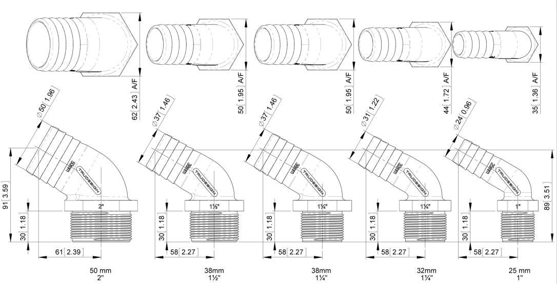 TruDesign Slangekobling 120° kompositt BSP