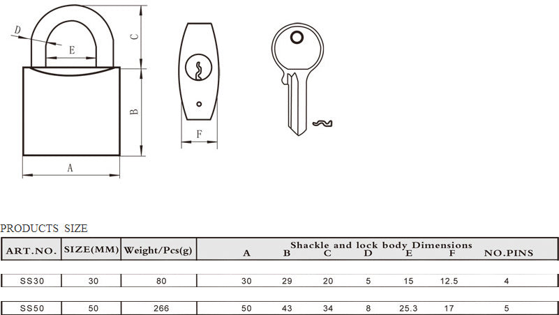 Lemen Hengelås, 4 stk