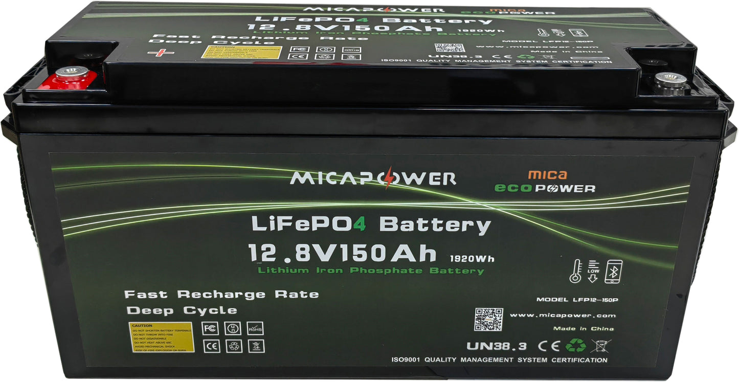 Mica Litiumbatteri PRO m/Bluetooth og varme 12,8V BMS