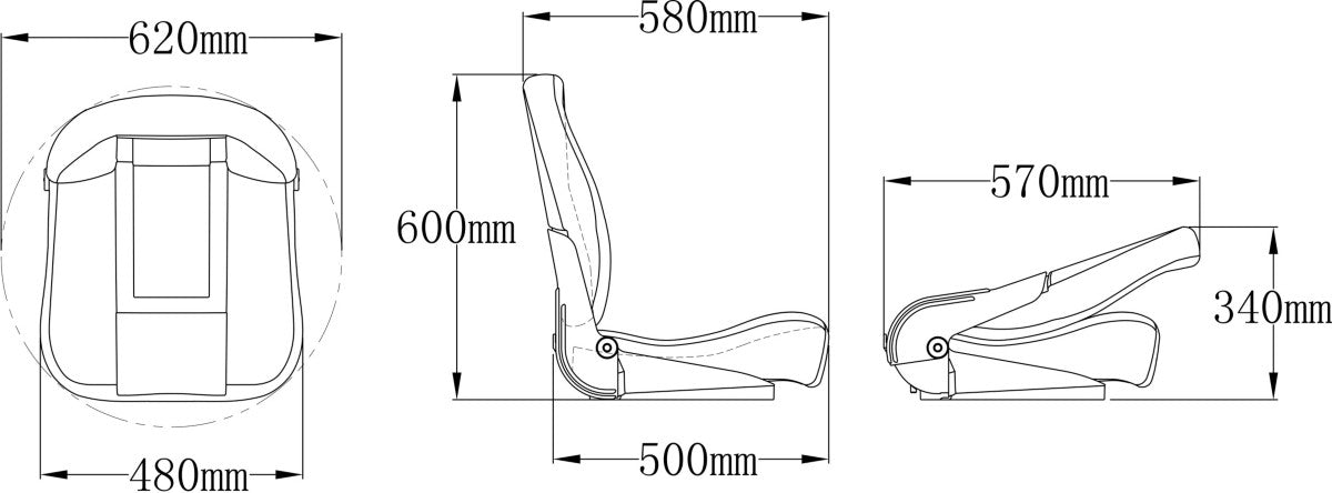 Båtstol CP 48 Comfort Fold down