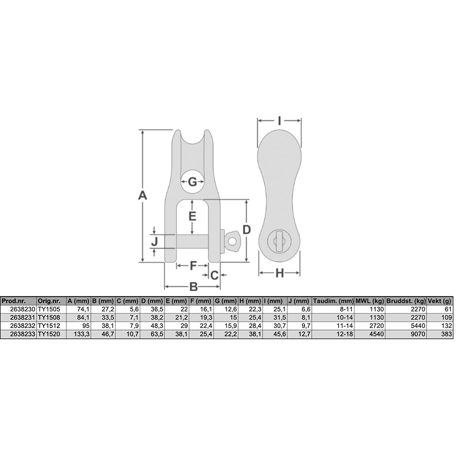 Tylaska Fallsjakkel Halyard