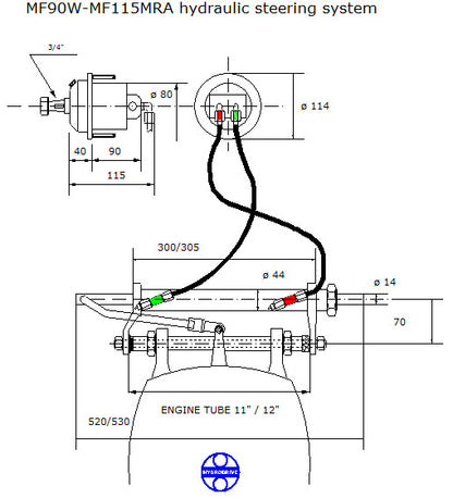 Hydraulisk styring komplett inntil 90 HK NordFlex