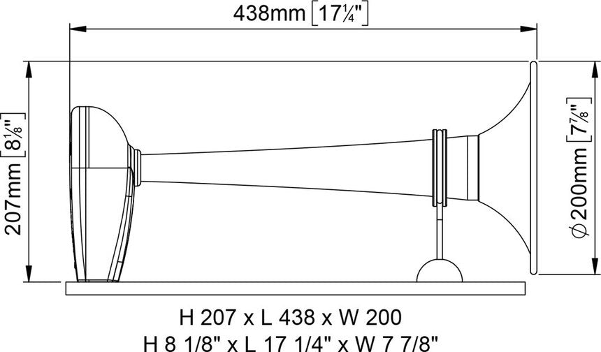 Signalhorn godkjent for båt 12-20 m, 12V