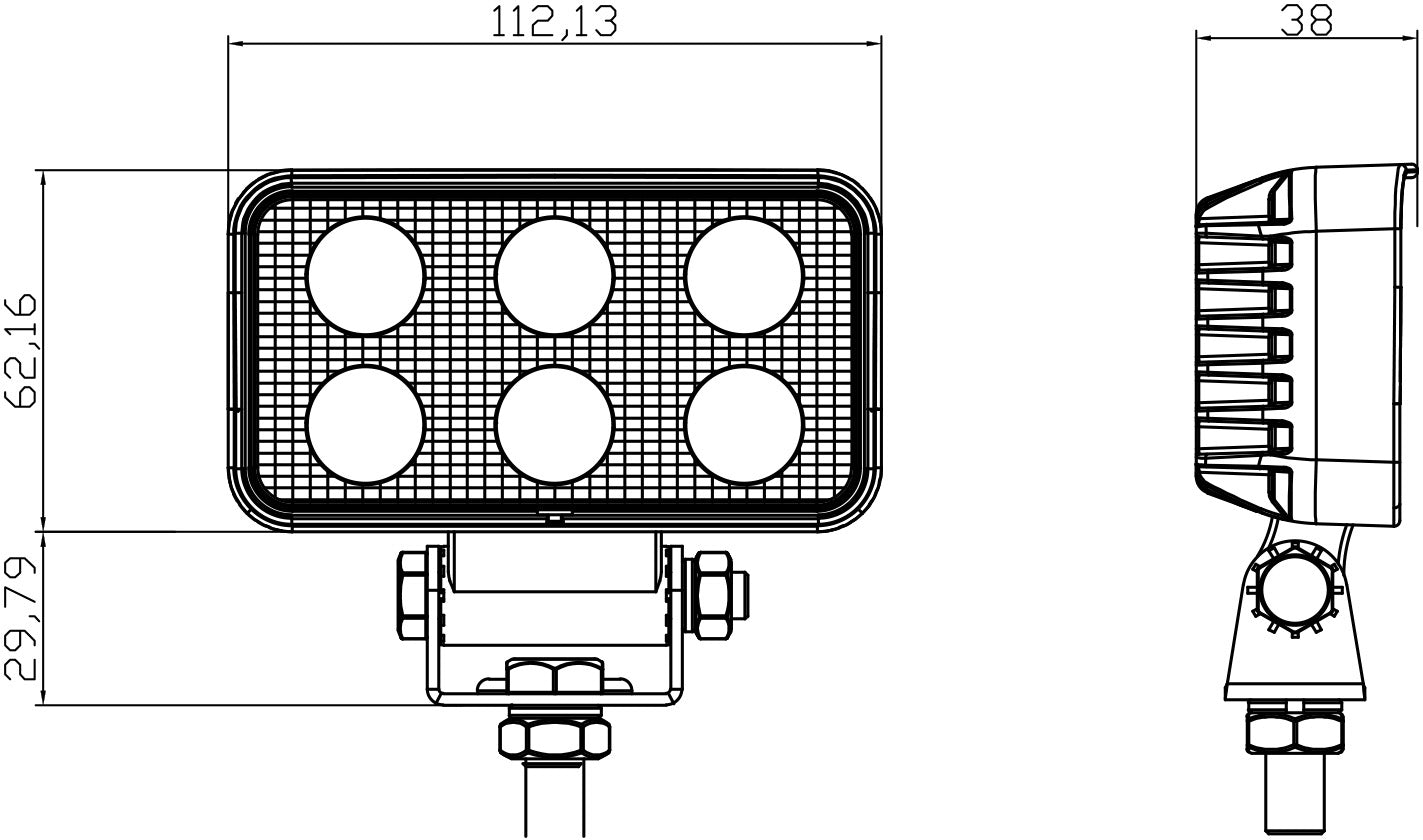 1852 Arbeidslys Spot LED 9W
