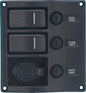 Sea-Dog Line Bryterpanel med aut.sikring, 12V uttak, sort