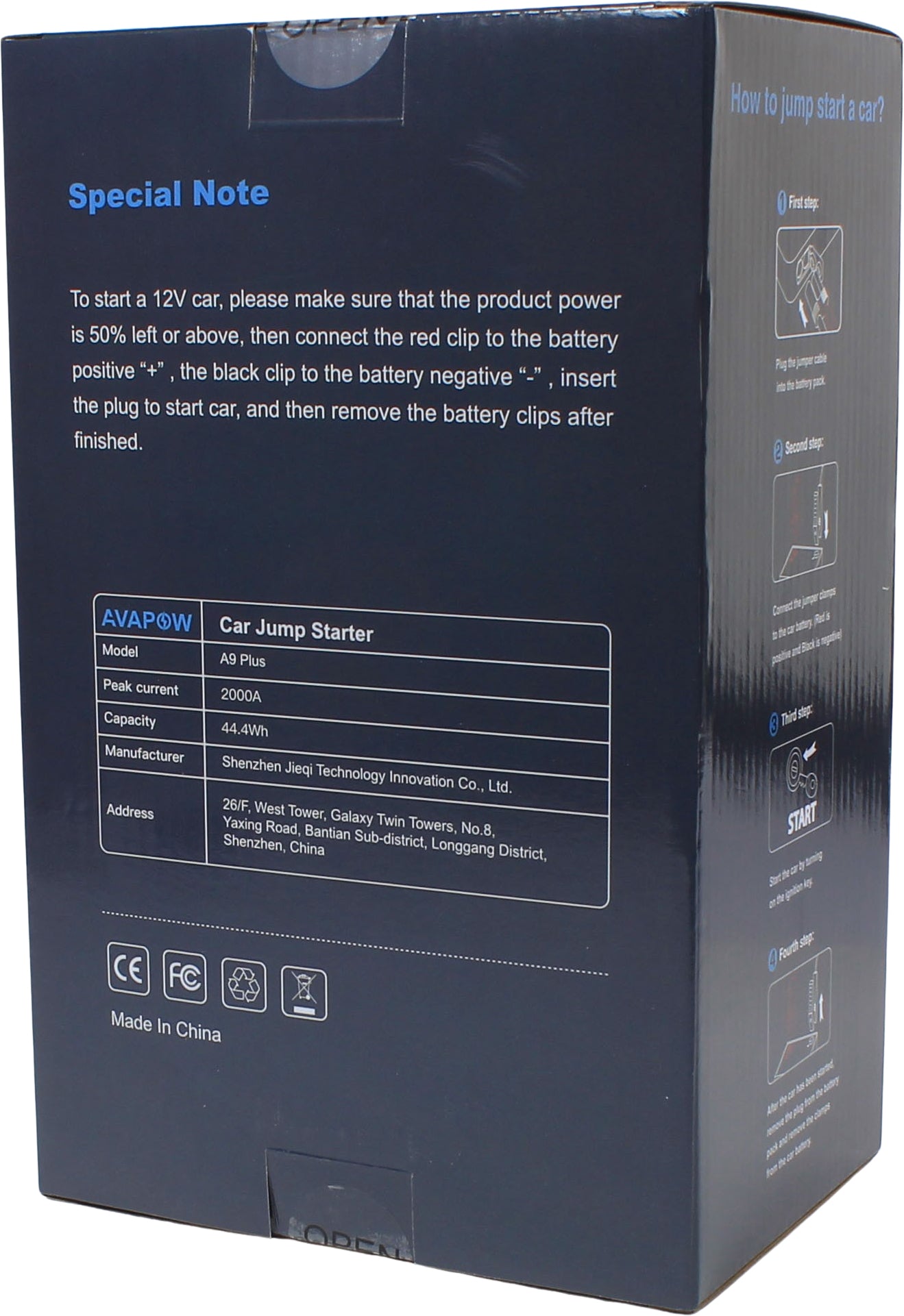 Avapow Jumpstarter A9 Plus 12V 2000 A 12000 mAh