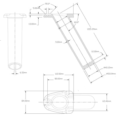 1852 Fiskestangholder aluminium