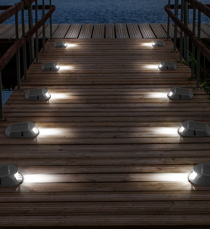 1852 Bryggelys/vegglys alu LED m/solcelle