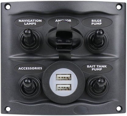 BEP Bryterpanel 5 brytere + USB