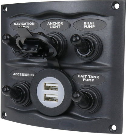 BEP Bryterpanel 5 brytere + USB