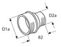 Webasto Adapter kun for avgreningsrør Ø80/55mm