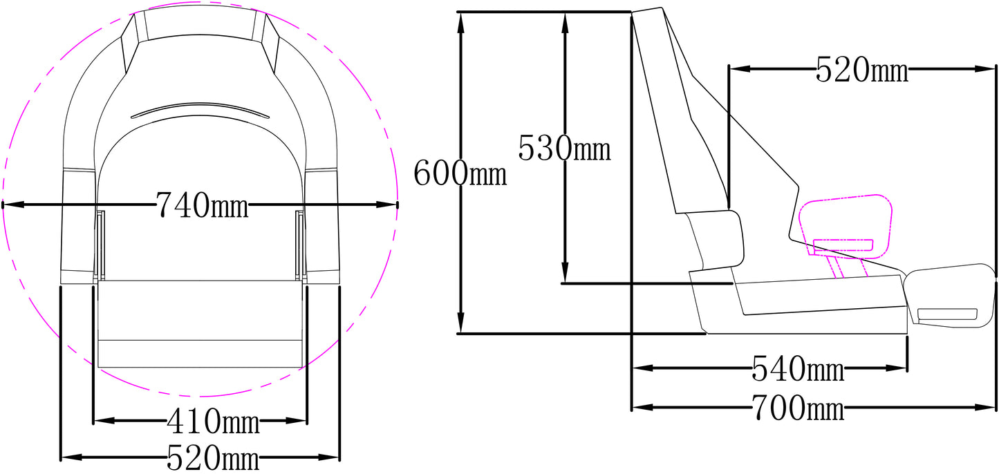 Båtstol RM 52 flip up, Markilux Soft