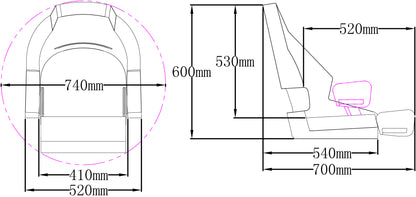 Båtstol RM 52 flip up, Markilux Soft