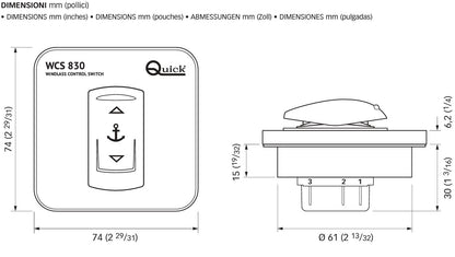 Quick WCS830 betjeningspanel for ankervinsj