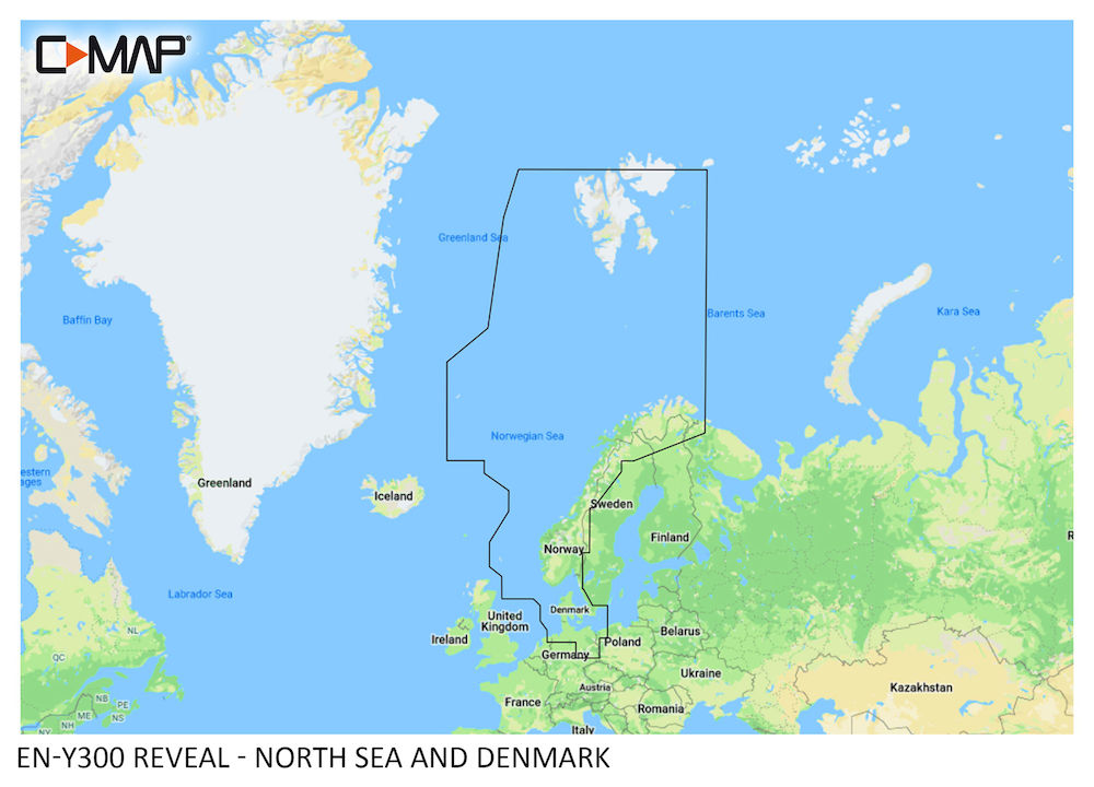 C-Map Reveal North Sea & Denmark elektronisk kart