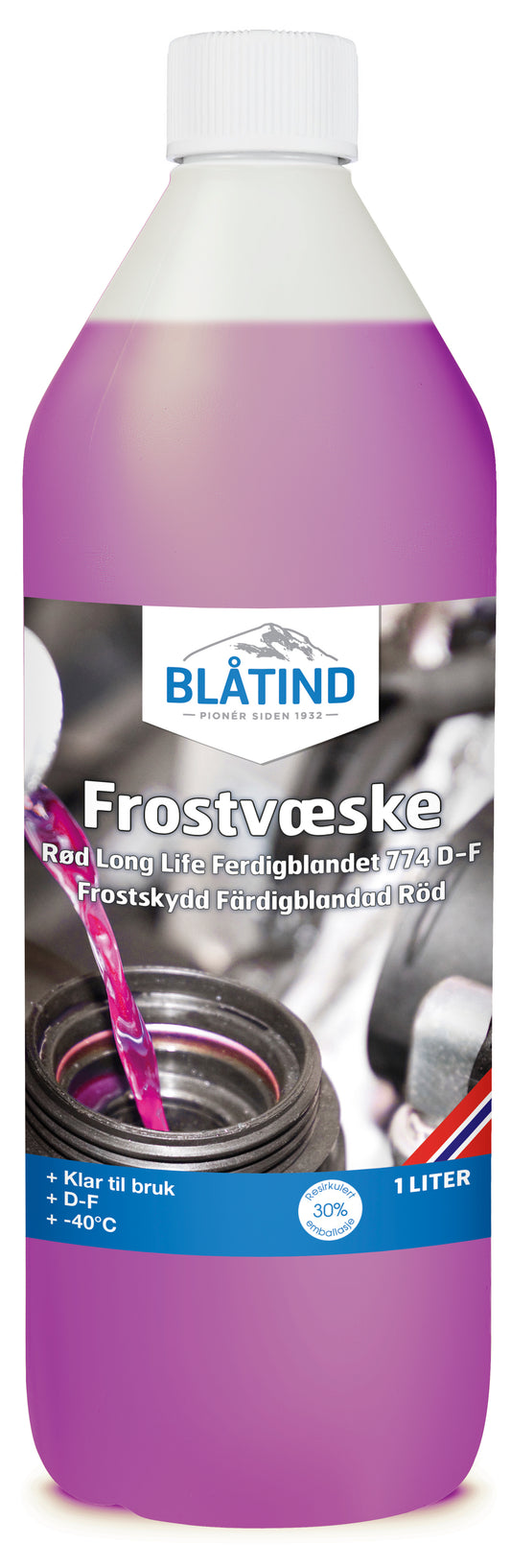 Blåtind Frostvæske Rød Long Life Ferdigblandet 774 D-F 1 l