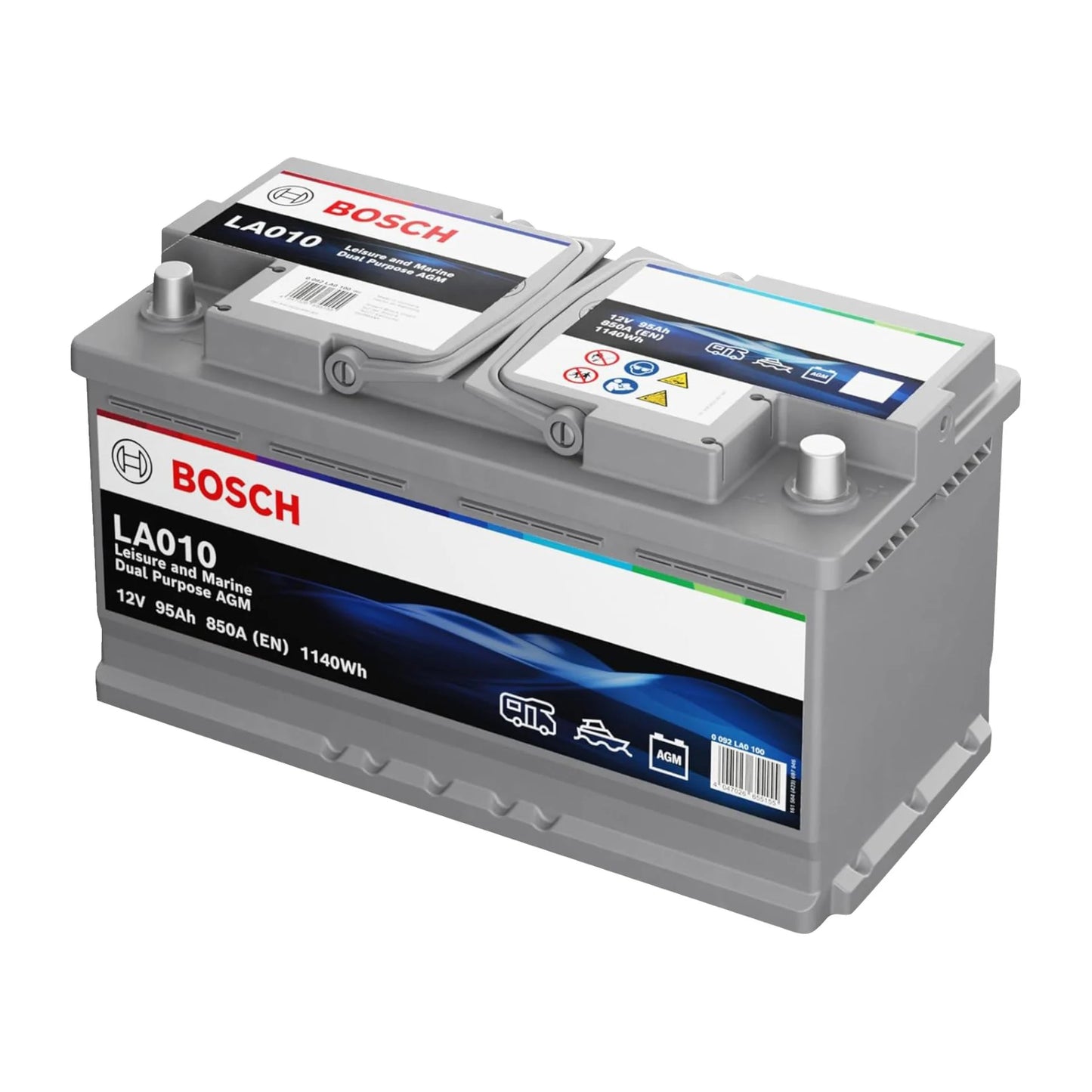 Fritidsbatteri Bosch LA010 AGM 12V 95Ah, 850 CCA