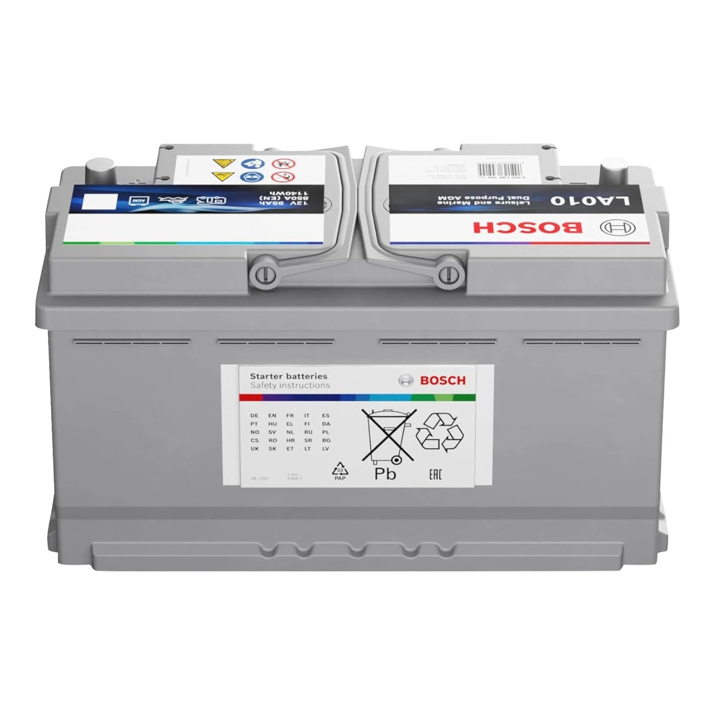 Fritidsbatteri Bosch LA010 AGM 12V 95Ah, 850 CCA