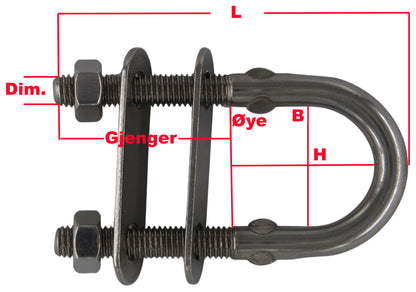 U-bolt, syrefast, u bøyle, u-bøyle