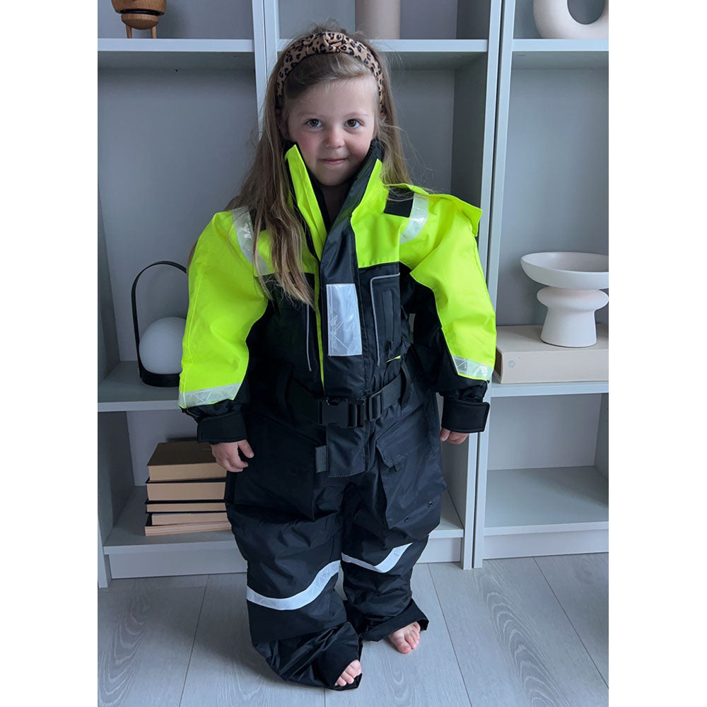 1852 Flytedress barn Svart m/fluor gul