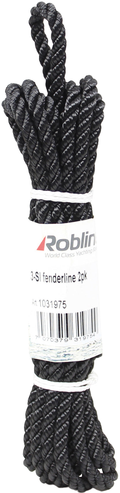 Robline 3-slått fenderline 2-pk sort