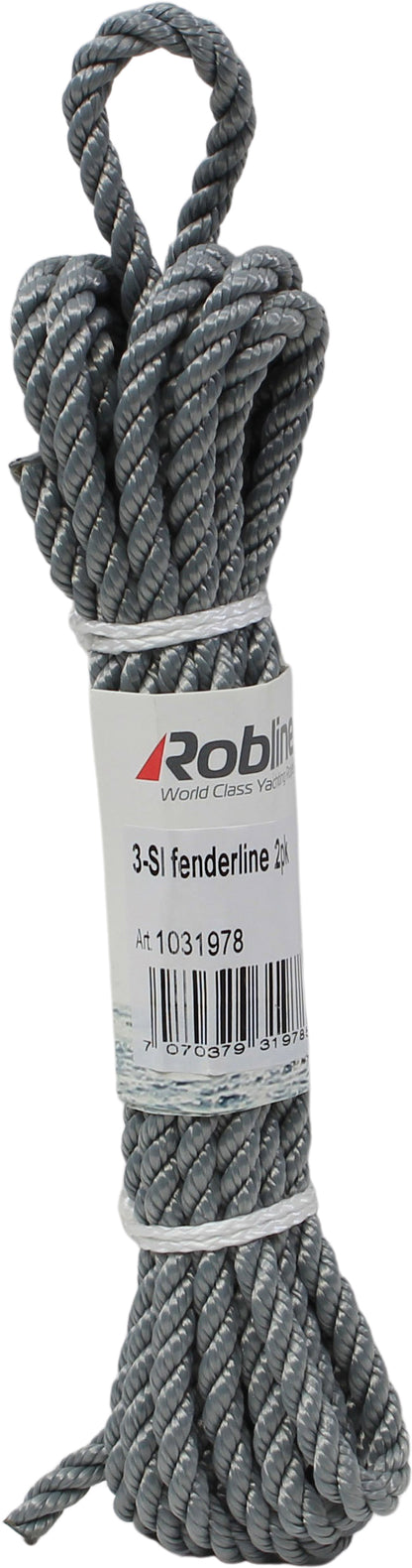 Robline 3-slått fenderline 2-pk grå
