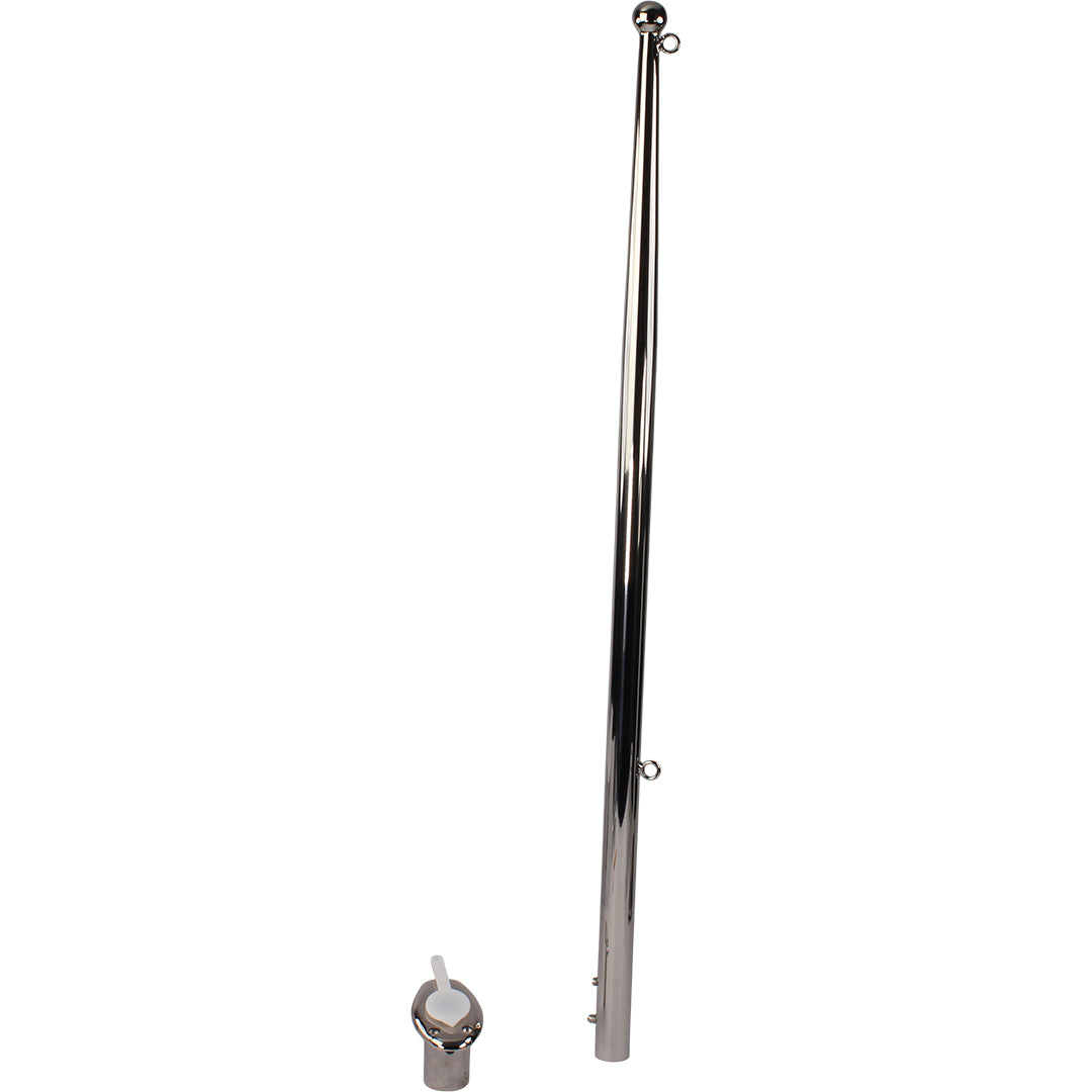 1852 Flaggstang med holder, syrefast stål