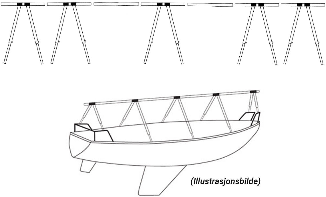 1852 Dekkstativ i aluminium m/bag