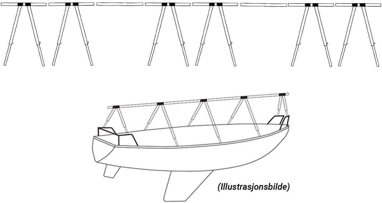 1852 Dekkstativ i aluminium m/bag