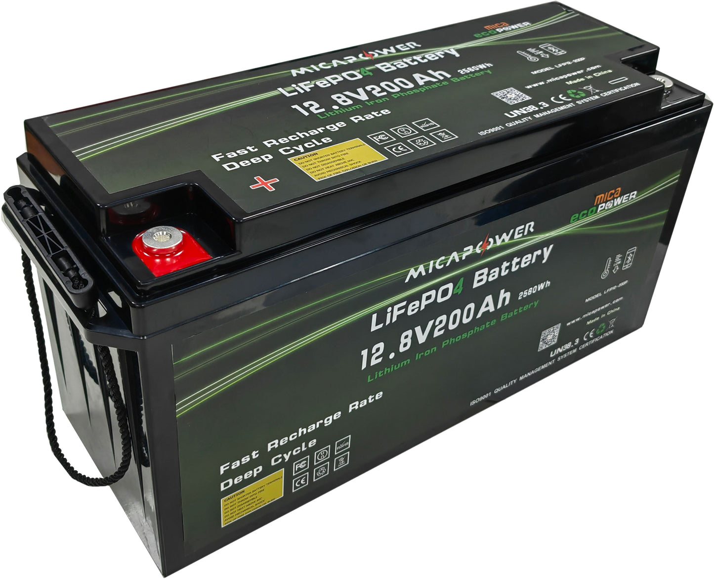 Mica Litiumbatteri PRO m/Bluetooth og varme 12,8V BMS