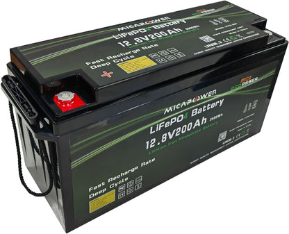 Mica Litiumbatteri PRO m/Bluetooth og varme 12,8V BMS